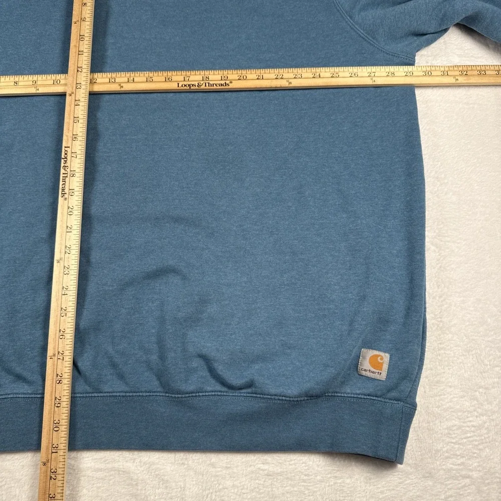 Carhartt 1889 Sweatshirt Mens 2XLT Blue Original Fit Spellout Workwear Graphic